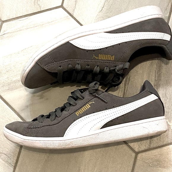 Puma | Shoes | Puma Vikki Gray Suede Classic Sneaker | Poshmark